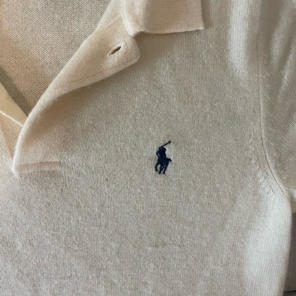 Ralph Lauren White Cashmere Polo - Picture 3 of 4